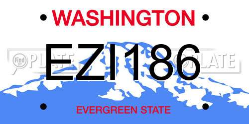 EZI186 Washington License Plate