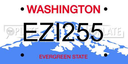 EZI255 Washington License Plate