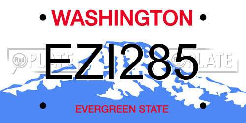 EZI285 Washington License Plate