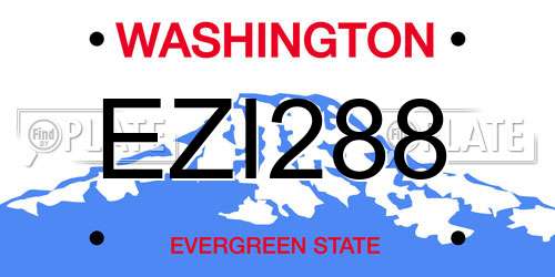 EZI288 Washington License Plate