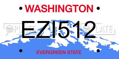 EZI512 Washington License Plate