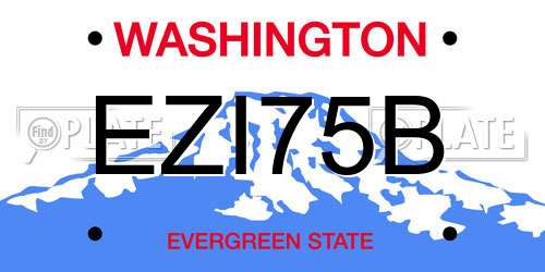 EZI75B Washington License Plate