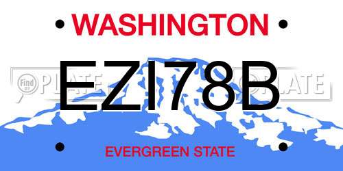EZI78B Washington License Plate