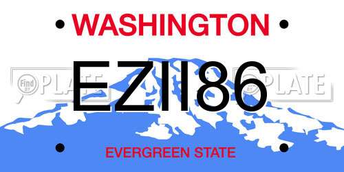 EZII86 Washington License Plate