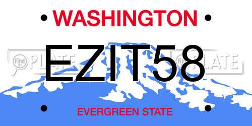 EZIT58 Washington License Plate