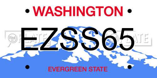 EZSS65 Washington License Plate