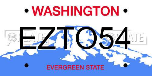 EZTO54 Washington License Plate