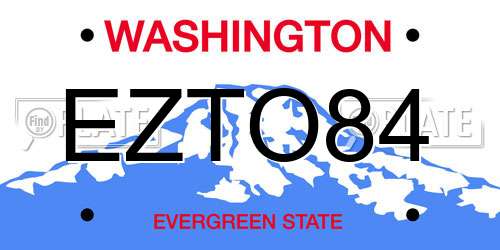 EZTO84 Washington License Plate