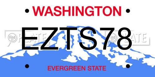 EZTS78 Washington License Plate