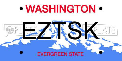 EZTSK Washington License Plate
