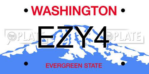 EZY4 Washington License Plate