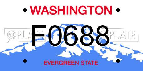 F0688 Washington License Plate