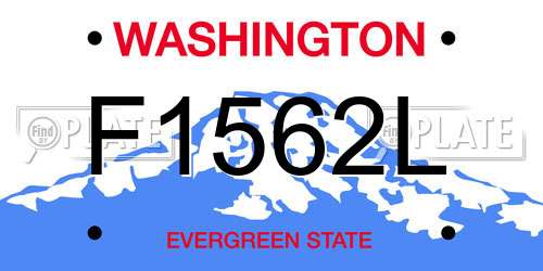 F1562L Washington License Plate