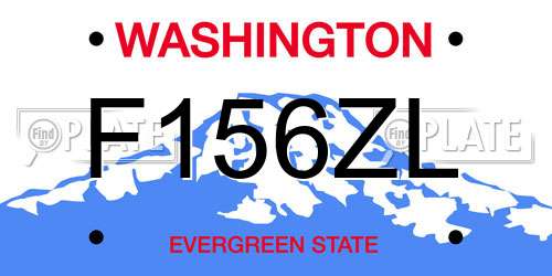 F156ZL Washington License Plate