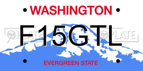 F15GTL Washington License Plate
