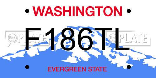 F186TL Washington License Plate