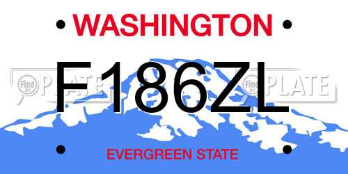 F186ZL Washington License Plate