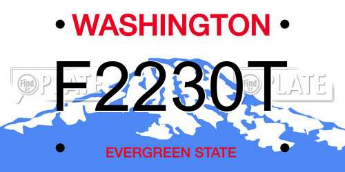F2230T Washington License Plate