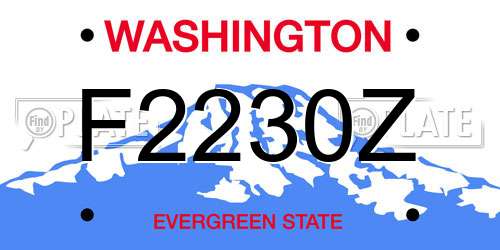 F2230Z Washington License Plate