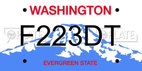 F223DT Washington License Plate