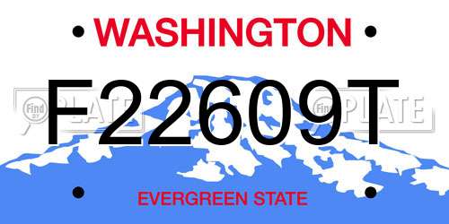 F22609T Washington License Plate