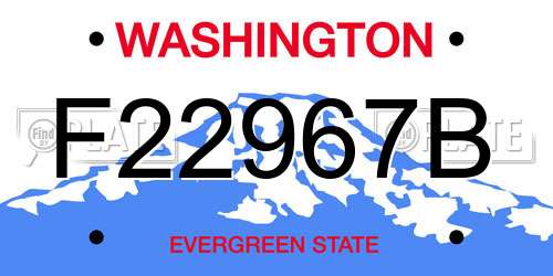 F22967B Washington License Plate