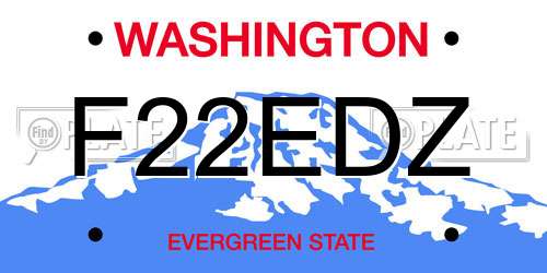 F22EDZ Washington License Plate