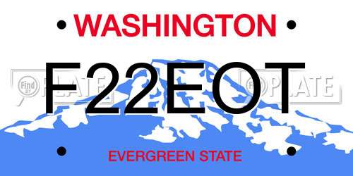 F22EOT Washington License Plate