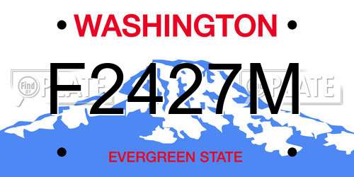 F2427M Washington License Plate