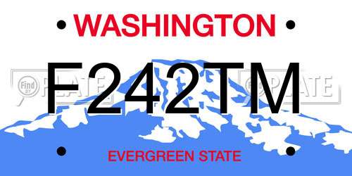 F242TM Washington License Plate