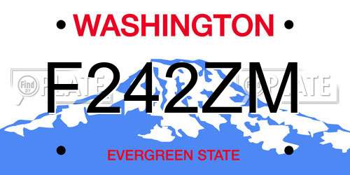 F242ZM Washington License Plate