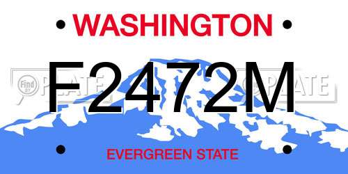 F2472M Washington License Plate