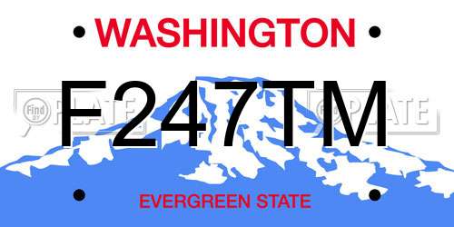 F247TM Washington License Plate