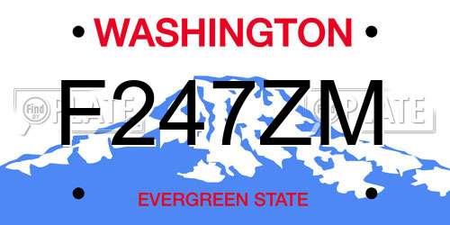 F247ZM Washington License Plate