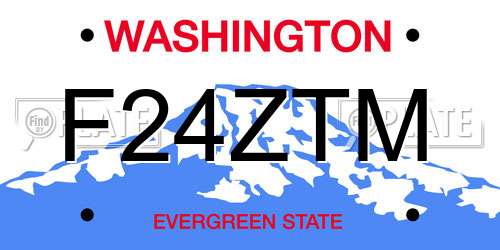 F24ZTM Washington License Plate