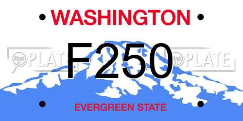 F250 Washington License Plate