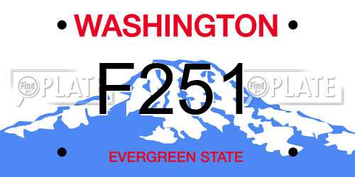 F251 Washington License Plate