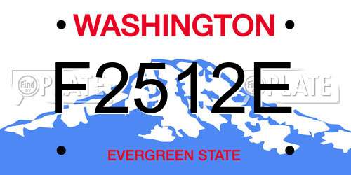 F2512E Washington License Plate
