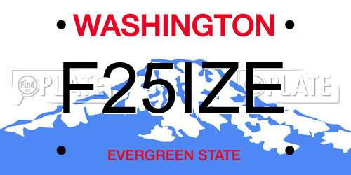 F25IZE Washington License Plate