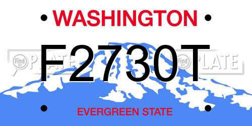 F2730T Washington License Plate