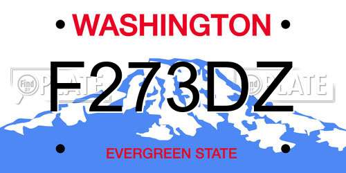 F273DZ Washington License Plate