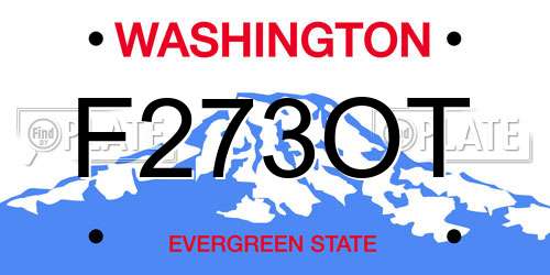 F273OT Washington License Plate