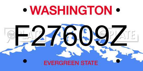 F27609Z Washington License Plate