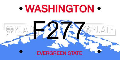 F277 Washington License Plate