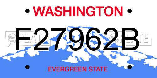 F27962B Washington License Plate