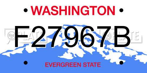 F27967B Washington License Plate