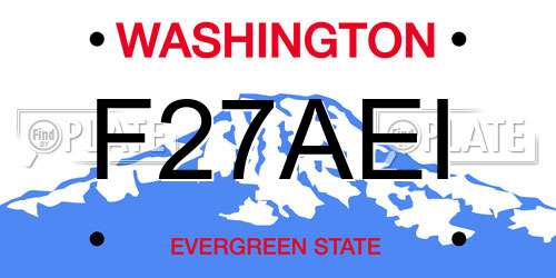F27AEI Washington License Plate