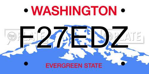 F27EDZ Washington License Plate