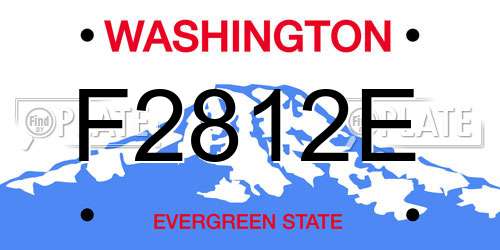 F2812E Washington License Plate