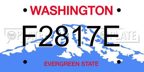 F2817E Washington License Plate